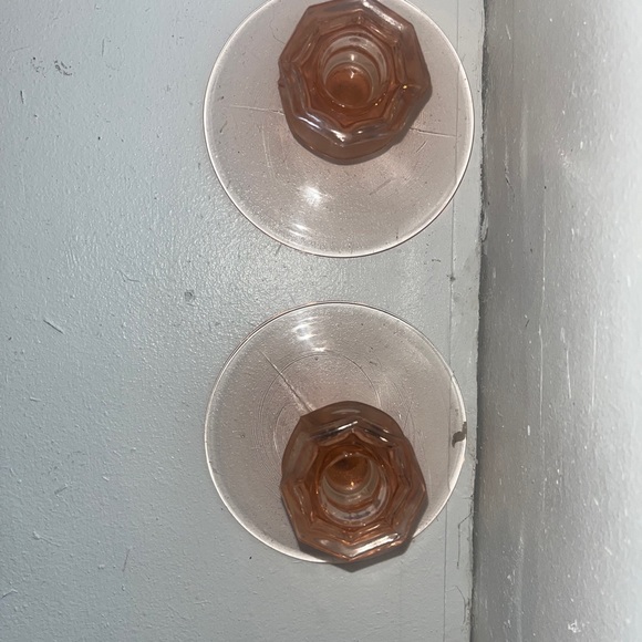 Pink Depression Glass Candle Holder - Picture 4 of 7